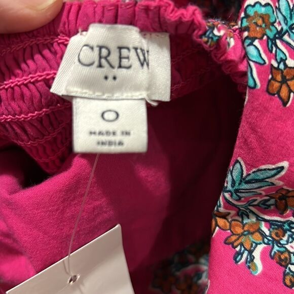 J. Crew Pink Floral Print Tiered Puff Sleeve Midi Dress  NWT - Picture 8 of 14